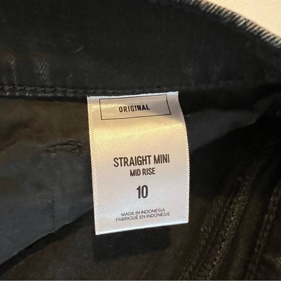 Express Straight Mini Mid Rise Denim Skirt, Black, Size 10 - Picture 4 of 4